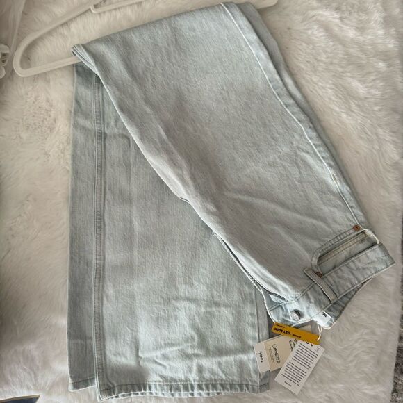 Mango Cut-Out High-waist Wide Leg Jeans Light Wash - Picture 7 of 13